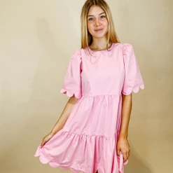 2.7 August Apparel Dresses Charlotte Scallop Hem Dress