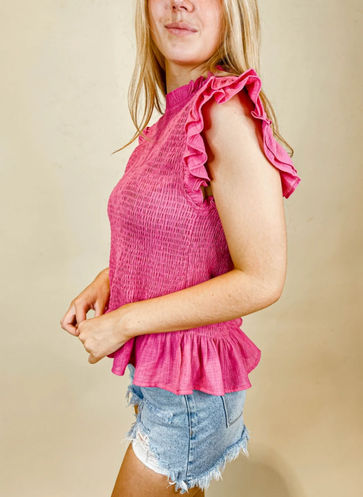 THML Tops Alyssa Smocked Top - Women's Stylish Casual Blouse 4 THML Tops Alyssa Smocked Top