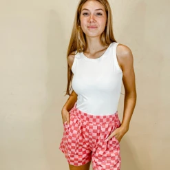 Entro Allison Checkered Shorts