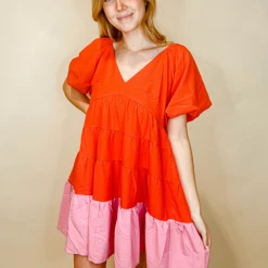 Entro Maura Colorblock Babydoll Dress