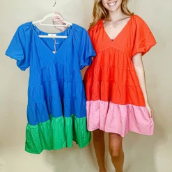 Entro Maura Colorblock Babydoll Dress