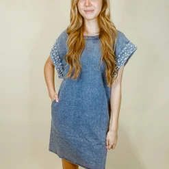 BiBi Maya Studded Denim Dress
