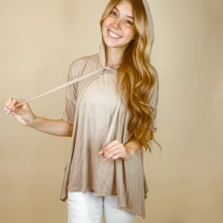 White Birch Tops Erin Oversized Hoodie Top