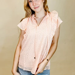 Entro Lola Floral Flutter Sleeve Top - Women's Stylish Blouse for Casual Wear 12 Entro Lola Floral Flutter Sleeve Top Tops