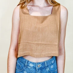 Allie Rose Seaside Linen Tank Top