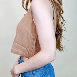 Allie Rose Seaside Linen Tank Top