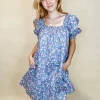 Entro Dresses Kacie Floral Puff Sleeve Dress