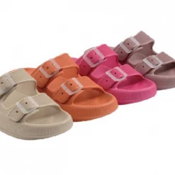 LA Shoe King Scarlett Double Strap Slides Shoes