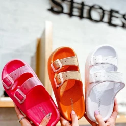 LA Shoe King Scarlett Double Strap Slides Shoes