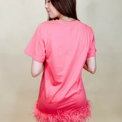 La' Ros Soho Feather Trim Dress Game Day Collection