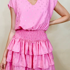 Adrienne Dresses Aubrey Metallic Smocked Dress - Elegant Women's Party Dress 13 Adrienne Dresses Aubrey Metallic Smocked Dress