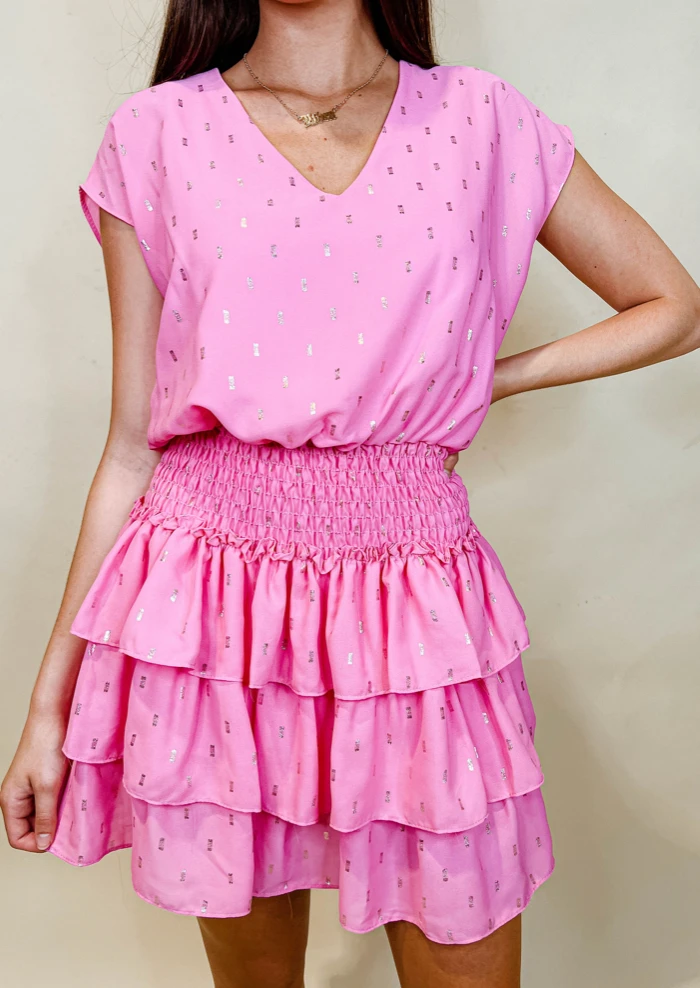 Adrienne Dresses Aubrey Metallic Smocked Dress - Elegant Women's Party Dress 7 Adrienne Dresses Aubrey Metallic Smocked Dress