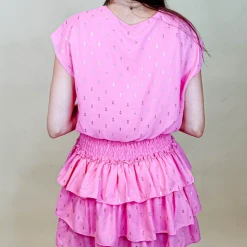 Adrienne Dresses Aubrey Metallic Smocked Dress - Elegant Women's Party Dress 15 Adrienne Dresses Aubrey Metallic Smocked Dress