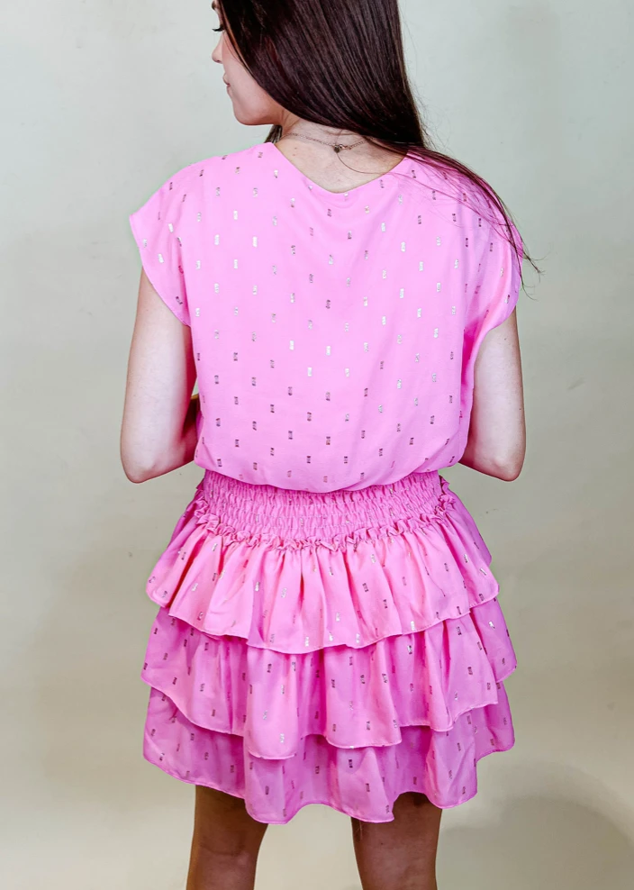 Adrienne Dresses Aubrey Metallic Smocked Dress - Elegant Women's Party Dress 9 Adrienne Dresses Aubrey Metallic Smocked Dress