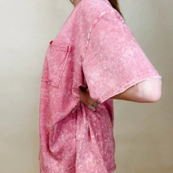 Zenana Vivian Acid Wash Boyfriend Tee Tops - Stylish Casual Women's Top 8 Zenana Vivian Acid Wash Boyfriend Tee Tops