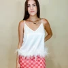 Entro Nova Feather Trim Sleeveless Top - Game Day Collection 1 Entro Nova Feather Trim Top
