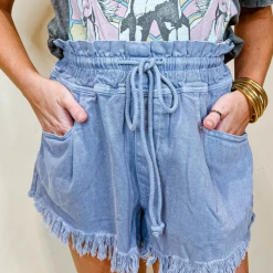 Fantastic Fawn Olivia Frayed Hem Denim Shorts - High-Waisted Women's Shorts 11 Fantastic Fawn Bottoms Olivia Frayed Hem Shorts