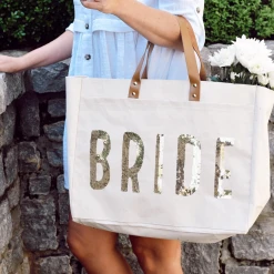 Mudpie Sequin Bride Tote Bag
