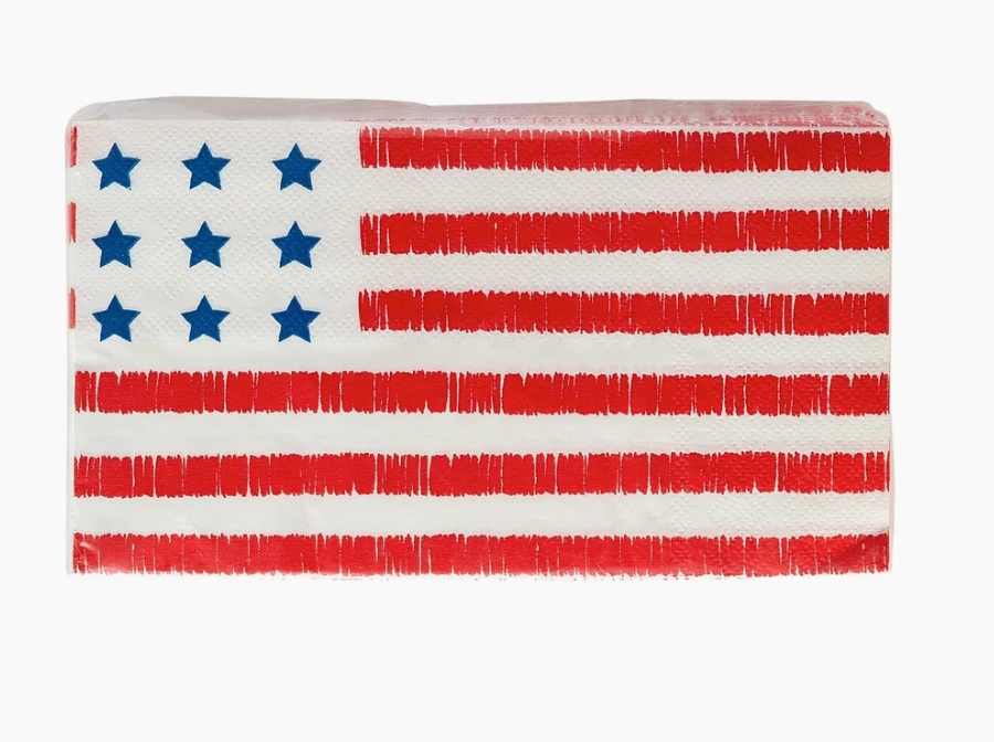 Faire American Flag Paper Napkins - Patriotic Party Supplies for 4th of July, Memorial Day, and BBQ Events 3 Faire American Flag Paper Napkins