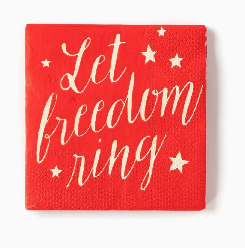 Faire Lifestyle Let Freedom Ring Patriotic Paper Napkins - 20 Count, Premium Quality for Parties & Events 3 Faire Lifestyle Let Freedom Ring Paper Napkins
