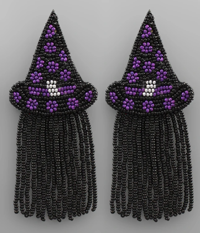 Golden Stella Witch Hat Bead Tassel Earrings - Unique Bohemian Jewelry for Women 4 Golden Stella Witch Hat Bead Tassel Earrings