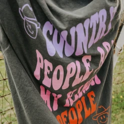 Charlie Southern Country People Are My Kinda People Tee Tops