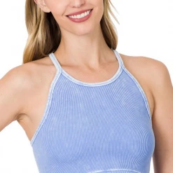 Zenana Sassy Ribbed Crop Top Tops