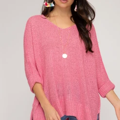 She + Sky Tops Always There Lightweight Sweater
