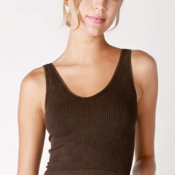 NikiBiki Vintage Wash V Neck Crop Top