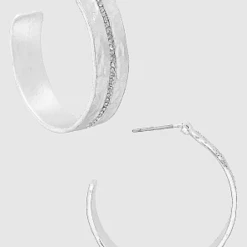 TRENDY Wholesale Hammered Metal Crystal Earrings Jewelry