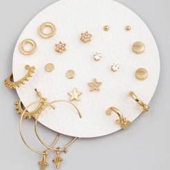 Golden Stella 10pc Earring Set Jewelry