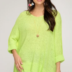 She + Sky Tops Always There Lightweight Sweater