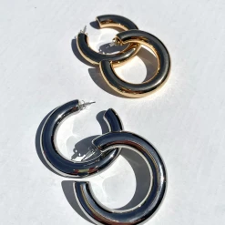 Golden Stella Swank Signature Jewelry Open Tube Hoops