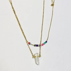 TRENDY Wholesale Layered Drop Crystal Necklace
