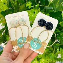 Taylor Shaye Glitter Top Hoops