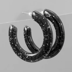 Golden Stella Glitter Open Hoops - Elegant Jewelry Earrings for Women 13 Golden Stella Glitter Open Hoops Jewelry