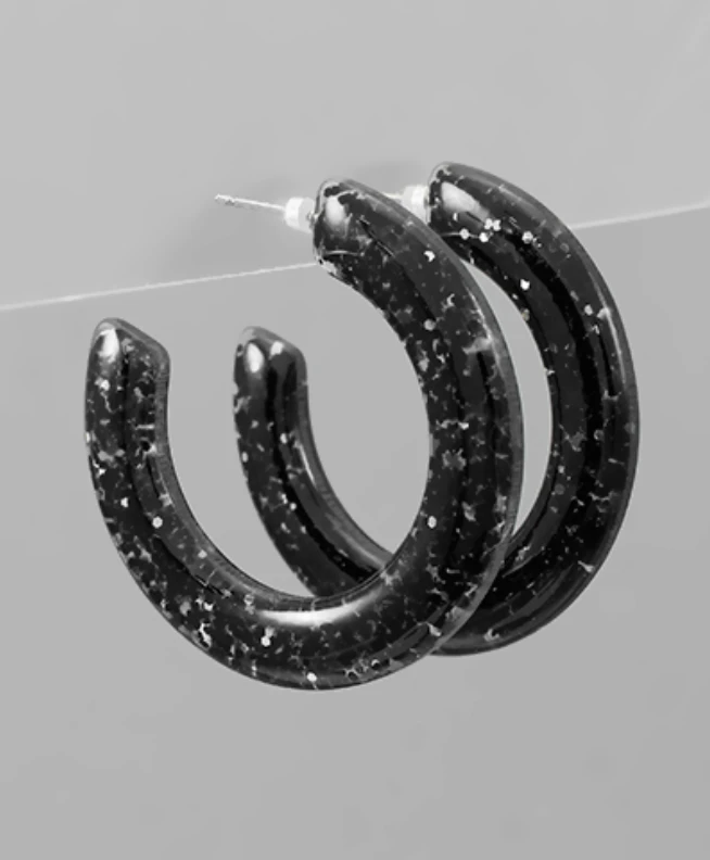 Golden Stella Glitter Open Hoops - Elegant Jewelry Earrings for Women 8 Golden Stella Glitter Open Hoops Jewelry