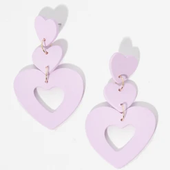TRENDY Wholesale Jewelry Clay Heart Dangle Earrings