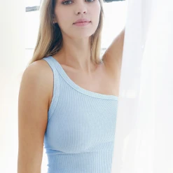 NikiBiki One Shoulder Ribbed Crop Top