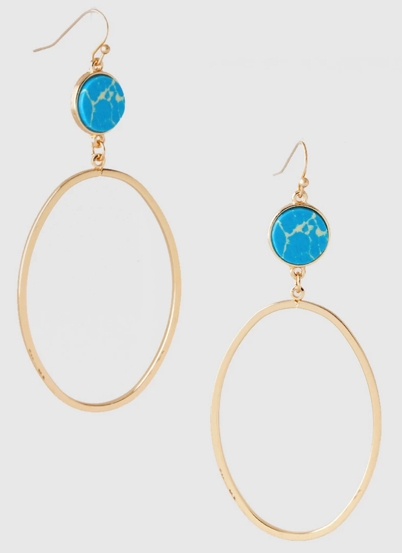 Trendy Wholesale Jewelry Stone Oval Dangle Earrings for Women - Stylish Accessories 4 Trendy Wholesale Jewelry Stone Oval Dangle Earring