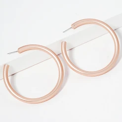 TRENDY Wholesale Jewelry Large Matte Round Hoops