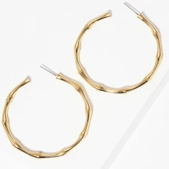 The Swank Company Large Matte Bamboo Hoop Jewelry