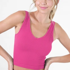 NikiBiki V Neck Ribbed Crop Top