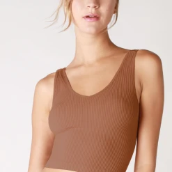 NikiBiki V Neck Ribbed Crop Top