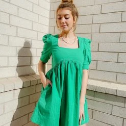 Entro Spencer Puff Sleeve Babydoll Dress Dresses