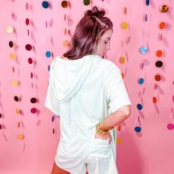 Blue Blush Palm Springs Terry Cloth Romper Rompers