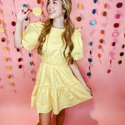 2.7 August Apparel Mackenzie Puff Sleeve Dress