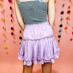 Adrienne Violet Tiered Ruffle Skirt