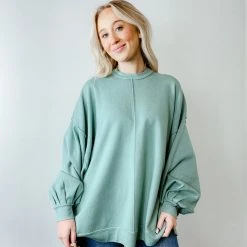 Zenana Camden Balloon Sleeve Oversized Sweater