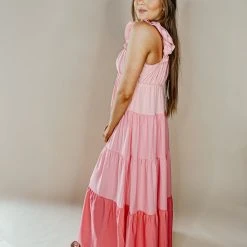 2.7 August Apparel Vivian Color Block Maxi Dress